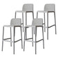 Modern Counter Bar Stool Plastic Armless Bar Stool with Footrest and Backrest Light Gray 4 Piece Set Clearhalo 'Bar Furniture' 'Bar Stools' 'bar_stools' 'furn' 'furn_bar_stools' 'furniture_bar_stools' 'Kitchen & Dining Furniture' 'kitchen&dining_furn' 'kitchen' 'kitchen_furn' Furniture' 4517296