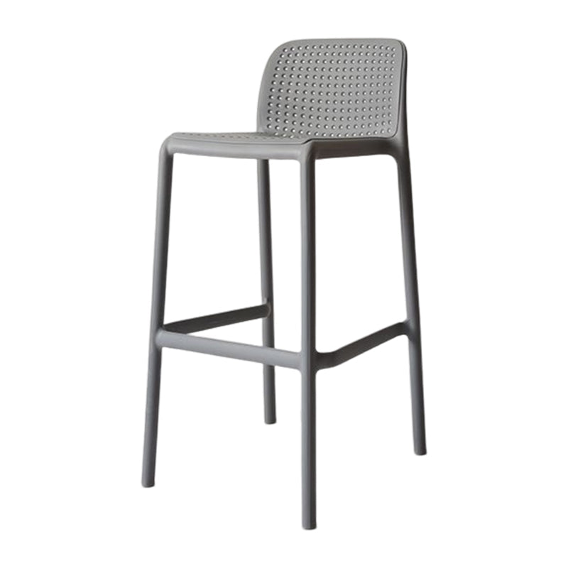 Modern Counter Bar Stool Plastic Armless Bar Stool with Footrest and Backrest Grey 1 Piece Clearhalo 'Bar Furniture' 'Bar Stools' 'bar_stools' 'furn' 'furn_bar_stools' 'furniture_bar_stools' 'Kitchen & Dining Furniture' 'kitchen&dining_furn' 'kitchen' 'kitchen_furn' Furniture' 4517300