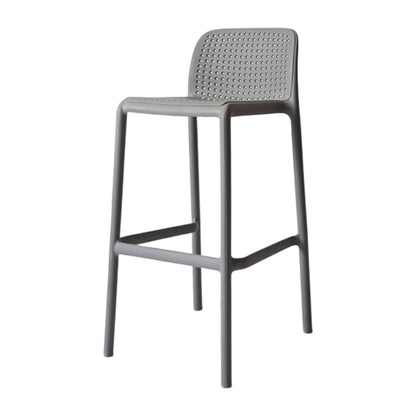 Modern Counter Bar Stool Plastic Armless Bar Stool with Footrest and Backrest Grey 1 Piece Clearhalo 'Bar Furniture' 'Bar Stools' 'bar_stools' 'furn' 'furn_bar_stools' 'furniture_bar_stools' 'Kitchen & Dining Furniture' 'kitchen&dining_furn' 'kitchen' 'kitchen_furn' Furniture' 4517300