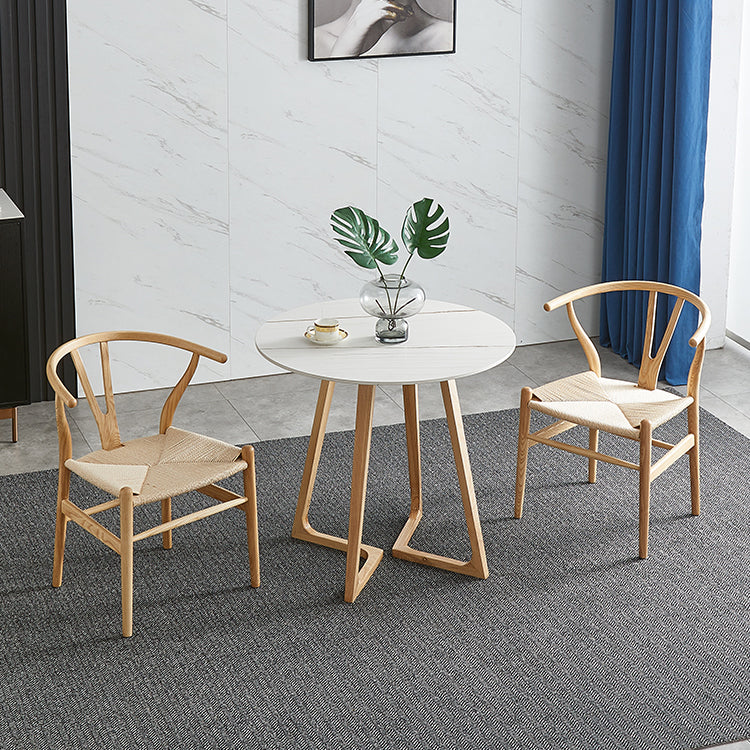 Double Pedestal Stone Table Industrial Style Dining Room Table for Home 27.6"L x 27.6"W x 29.5"H Without Chairs Clearhalo ' dining_table' 'Dining Tables & Seating' 'Dining Tables' 'furn' 'furn_dining_table' 'Furniture' 'furniture_dining_table' 'Kitchen & Dining Furniture' 'kitchen&dining_furn' 'kitchen' 'kitchen_dining_table' 4522904
