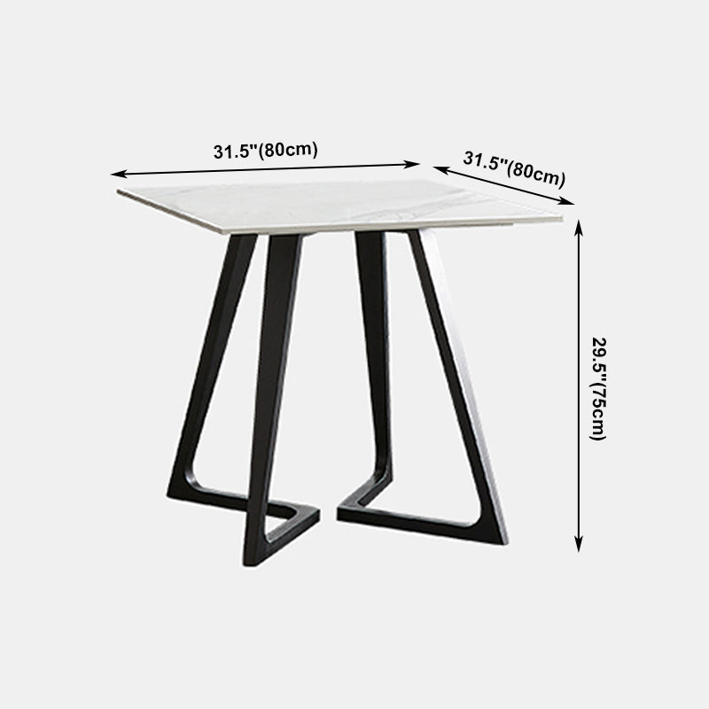 Double Pedestal Stone Table Industrial Style Dining Room Table for Home Clearhalo ' dining_table' 'Dining Tables & Seating' 'Dining Tables' 'furn' 'furn_dining_table' 'Furniture' 'furniture_dining_table' 'Kitchen & Dining Furniture' 'kitchen&dining_furn' 'kitchen' 'kitchen_dining_table' 4522917