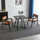 Double Pedestal Stone Dinning Table Industrial Style Furniture for Indoor Square 27.6"L x 27.6"W x 29.5"H Without Chairs Clearhalo ' dining_table' 'Dining Tables & Seating' 'Dining Tables' 'furn' 'furn_dining_table' 'Furniture' 'furniture_dining_table' 'Kitchen & Dining Furniture' 'kitchen&dining_furn' 'kitchen' 'kitchen_dining_table' 4522920