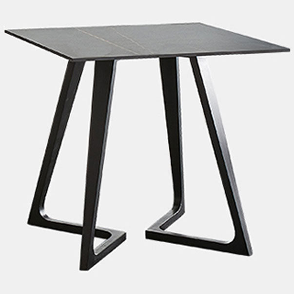 Double Pedestal Stone Dinning Table Industrial Style Furniture for Indoor Square Without Chairs Clearhalo ' dining_table' 'Dining Tables & Seating' 'Dining Tables' 'furn' 'furn_dining_table' 'Furniture' 'furniture_dining_table' 'Kitchen & Dining Furniture' 'kitchen&dining_furn' 'kitchen' 'kitchen_dining_table' 4522929