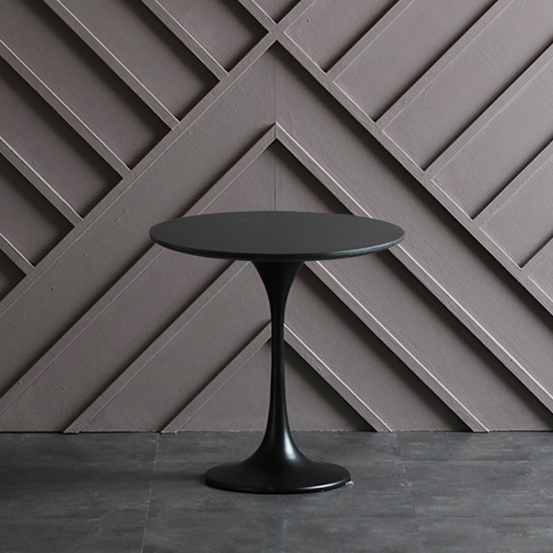 Round Pedestal Casual Dining Table Four-Color Fixed Table with Solid Wood Black Without Chairs Clearhalo ' dining_table' 'Dining Tables & Seating' 'Dining Tables' 'furn' 'furn_dining_table' 'Furniture' 'furniture_dining_table' 'Kitchen & Dining Furniture' 'kitchen&dining_furn' 'kitchen' 'kitchen_dining_table' 4522955