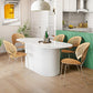 Contemporary Wood Standard Dining Table Oval Shape Kitchen Dining Table with Pedestal Base Clearhalo ' dining_table' 'Dining Tables & Seating' 'Dining Tables' 'furn' 'furn_dining_table' 'Furniture' 'furniture_dining_table' 'Kitchen & Dining Furniture' 'kitchen&dining_furn' 'kitchen' 'kitchen_dining_table' 4523007