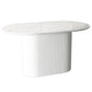 Solid Wood Base Contemporary Oval Dining Table White Top Table with Pedestal Base Stone Without Chairs Clearhalo ' dining_table' 'Dining Tables & Seating' 'Dining Tables' 'furn' 'furn_dining_table' 'Furniture' 'furniture_dining_table' 'Kitchen & Dining Furniture' 'kitchen&dining_furn' 'kitchen' 'kitchen_dining_table' 4523035