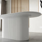Solid Wood Base Contemporary Oval Dining Table White Top Table with Pedestal Base Clearhalo ' dining_table' 'Dining Tables & Seating' 'Dining Tables' 'furn' 'furn_dining_table' 'Furniture' 'furniture_dining_table' 'Kitchen & Dining Furniture' 'kitchen&dining_furn' 'kitchen' 'kitchen_dining_table' 4523037
