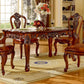 Rectangle Retro Modern Dining Table Brown Tone Fixed Table with Oakwood Solid Wood Gold 55.1"L x 33.5"W x 29.9"H Without Chairs Clearhalo ' dining_table' 'Dining Tables & Seating' 'Dining Tables' 'furn' 'furn_dining_table' 'Furniture' 'furniture_dining_table' 'Kitchen & Dining Furniture' 'kitchen&dining_furn' 'kitchen' 'kitchen_dining_table' 4523048