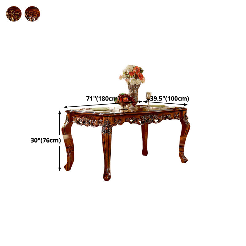 Rectangle Retro Modern Dining Table Brown Tone Fixed Table with Oakwood Solid Wood Clearhalo ' dining_table' 'Dining Tables & Seating' 'Dining Tables' 'furn' 'furn_dining_table' 'Furniture' 'furniture_dining_table' 'Kitchen & Dining Furniture' 'kitchen&dining_furn' 'kitchen' 'kitchen_dining_table' 4523058