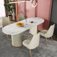 Contemporary Freeform Dining Table Sintered Stone Table with Double Pedestal Base Clearhalo ' dining_table' 'Dining Tables & Seating' 'Dining Tables' 'furn' 'furn_dining_table' 'Furniture' 'furniture_dining_table' 'Kitchen & Dining Furniture' 'kitchen&dining_furn' 'kitchen' 'kitchen_dining_table' 4523071
