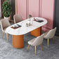 Oval Stone Dining Room Collection Traditional Luxury Home Furniture for Indoor Clearhalo ' dining_table' 'Dining Tables & Seating' 'Dining Tables' 'furn' 'furn_dining_table' 'Furniture' 'furniture_dining_table' 'Kitchen & Dining Furniture' 'kitchen&dining_furn' 'kitchen' 'kitchen_dining_table' 4523088
