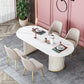 Oval Stone Dining Room Collection Traditional Luxury Home Furniture for Indoor Clearhalo ' dining_table' 'Dining Tables & Seating' 'Dining Tables' 'furn' 'furn_dining_table' 'Furniture' 'furniture_dining_table' 'Kitchen & Dining Furniture' 'kitchen&dining_furn' 'kitchen' 'kitchen_dining_table' 4523089