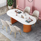 Oval Stone Dining Room Collection Traditional Luxury Home Furniture for Indoor Clearhalo ' dining_table' 'Dining Tables & Seating' 'Dining Tables' 'furn' 'furn_dining_table' 'Furniture' 'furniture_dining_table' 'Kitchen & Dining Furniture' 'kitchen&dining_furn' 'kitchen' 'kitchen_dining_table' 4523091