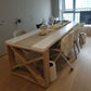 Modern Pine Wood Table for Restaurant Rectangle White Table with Double Pedestal Base Clearhalo ' dining_table' 'Dining Tables & Seating' 'Dining Tables' 'furn' 'furn_dining_table' 'Furniture' 'furniture_dining_table' 'Kitchen & Dining Furniture' 'kitchen&dining_furn' 'kitchen' 'kitchen_dining_table' 4523104