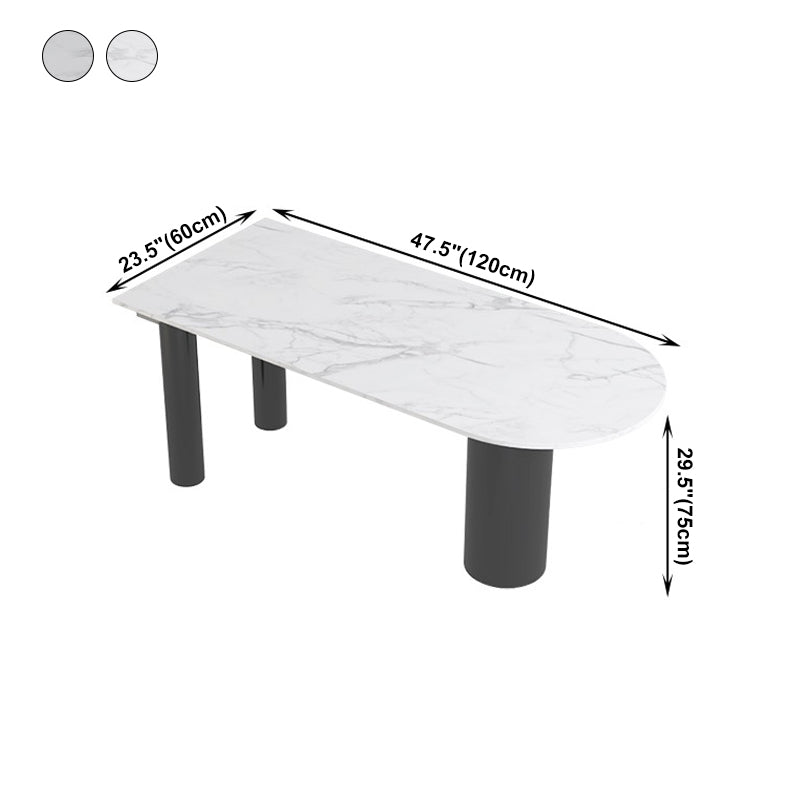 Metal Contemporary Free Form Dining Table Sintered Stone Table with Black Legs Clearhalo ' dining_table' 'Dining Tables & Seating' 'Dining Tables' 'furn' 'furn_dining_table' 'Furniture' 'furniture_dining_table' 'Kitchen & Dining Furniture' 'kitchen&dining_furn' 'kitchen' 'kitchen_dining_table' 4523123