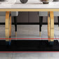 Traditional Luxury Rectangle Dining Table Stone Dinner Table with Trestle Base Clearhalo ' dining_table' 'Dining Tables & Seating' 'Dining Tables' 'furn' 'furn_dining_table' 'Furniture' 'furniture_dining_table' 'Kitchen & Dining Furniture' 'kitchen&dining_furn' 'kitchen' 'kitchen_dining_table' 4523135