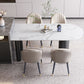 Sintered Stone White Tone Dining Table Simplicity 3 Legs Table for Dining Room Clearhalo ' dining_table' 'Dining Tables & Seating' 'Dining Tables' 'furn' 'furn_dining_table' 'Furniture' 'furniture_dining_table' 'Kitchen & Dining Furniture' 'kitchen&dining_furn' 'kitchen' 'kitchen_dining_table' 4523179