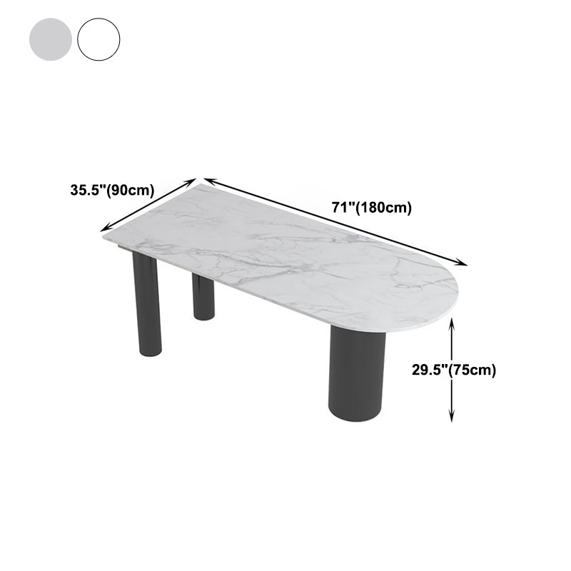 Sintered Stone White Tone Dining Table Simplicity 3 Legs Table for Dining Room Clearhalo ' dining_table' 'Dining Tables & Seating' 'Dining Tables' 'furn' 'furn_dining_table' 'Furniture' 'furniture_dining_table' 'Kitchen & Dining Furniture' 'kitchen&dining_furn' 'kitchen' 'kitchen_dining_table' 4523185