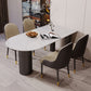 Modern Style Dining Table Sintered Stone Dining Table with Black Frame for Kitchen White 55.1"L x 31.5"W x 29.5"H Without Chairs Clearhalo ' dining_table' 'Dining Tables & Seating' 'Dining Tables' 'furn' 'furn_dining_table' 'Furniture' 'furniture_dining_table' 'Kitchen & Dining Furniture' 'kitchen&dining_furn' 'kitchen' 'kitchen_dining_table' 4523202