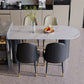 Modern Style Dining Table Sintered Stone Dining Table with Black Frame for Kitchen White 47.2"L x 23.6"W x 29.5"H Without Chairs Clearhalo ' dining_table' 'Dining Tables & Seating' 'Dining Tables' 'furn' 'furn_dining_table' 'Furniture' 'furniture_dining_table' 'Kitchen & Dining Furniture' 'kitchen&dining_furn' 'kitchen' 'kitchen_dining_table' 4523203