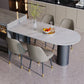 Modern Style Dining Table Sintered Stone Dining Table with Black Frame for Kitchen Clearhalo ' dining_table' 'Dining Tables & Seating' 'Dining Tables' 'furn' 'furn_dining_table' 'Furniture' 'furniture_dining_table' 'Kitchen & Dining Furniture' 'kitchen&dining_furn' 'kitchen' 'kitchen_dining_table' 4523214