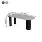 Modern Style Dining Table Sintered Stone Dining Table with Black Frame for Kitchen Clearhalo ' dining_table' 'Dining Tables & Seating' 'Dining Tables' 'furn' 'furn_dining_table' 'Furniture' 'furniture_dining_table' 'Kitchen & Dining Furniture' 'kitchen&dining_furn' 'kitchen' 'kitchen_dining_table' 4523215