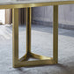 Traditional Luxury Dining Table Rectangle Double Pedestal Table with Gold Frame Clearhalo ' dining_table' 'Dining Tables & Seating' 'Dining Tables' 'furn' 'furn_dining_table' 'Furniture' 'furniture_dining_table' 'Kitchen & Dining Furniture' 'kitchen&dining_furn' 'kitchen' 'kitchen_dining_table' 4523245