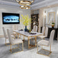 Traditional Luxury Dining Table Rectangle Double Pedestal Table with Gold Frame Clearhalo ' dining_table' 'Dining Tables & Seating' 'Dining Tables' 'furn' 'furn_dining_table' 'Furniture' 'furniture_dining_table' 'Kitchen & Dining Furniture' 'kitchen&dining_furn' 'kitchen' 'kitchen_dining_table' 4523249