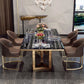 Traditional Luxury Dining Table Rectangle Double Pedestal Table with Gold Frame Clearhalo ' dining_table' 'Dining Tables & Seating' 'Dining Tables' 'furn' 'furn_dining_table' 'Furniture' 'furniture_dining_table' 'Kitchen & Dining Furniture' 'kitchen&dining_furn' 'kitchen' 'kitchen_dining_table' 4523251