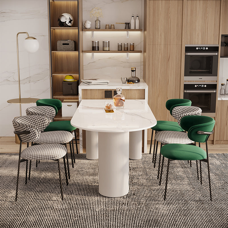 Modern Indoor White Table for Restaurant Sintered Stone Top Dining Table 55.1"L x 27.6"W x 29.5"H Without Chairs Clearhalo ' dining_table' 'Dining Tables & Seating' 'Dining Tables' 'furn' 'furn_dining_table' 'Furniture' 'furniture_dining_table' 'Kitchen & Dining Furniture' 'kitchen&dining_furn' 'kitchen' 'kitchen_dining_table' 4523257