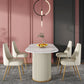 Oval Double Pedestal Luxury Dining Table Sintered Stone White Fixed Table for Restaurant White 63"L x 31.5"W x 29.5"H Without Chairs Clearhalo ' dining_table' 'Dining Tables & Seating' 'Dining Tables' 'furn' 'furn_dining_table' 'Furniture' 'furniture_dining_table' 'Kitchen & Dining Furniture' 'kitchen&dining_furn' 'kitchen' 'kitchen_dining_table' 4523279