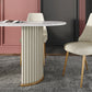 Oval Double Pedestal Luxury Dining Table Sintered Stone White Fixed Table for Restaurant Clearhalo ' dining_table' 'Dining Tables & Seating' 'Dining Tables' 'furn' 'furn_dining_table' 'Furniture' 'furniture_dining_table' 'Kitchen & Dining Furniture' 'kitchen&dining_furn' 'kitchen' 'kitchen_dining_table' 4523283