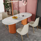 Oval Double Pedestal Luxury Dining Table Sintered Stone White Fixed Table for Restaurant Clearhalo ' dining_table' 'Dining Tables & Seating' 'Dining Tables' 'furn' 'furn_dining_table' 'Furniture' 'furniture_dining_table' 'Kitchen & Dining Furniture' 'kitchen&dining_furn' 'kitchen' 'kitchen_dining_table' 4523286