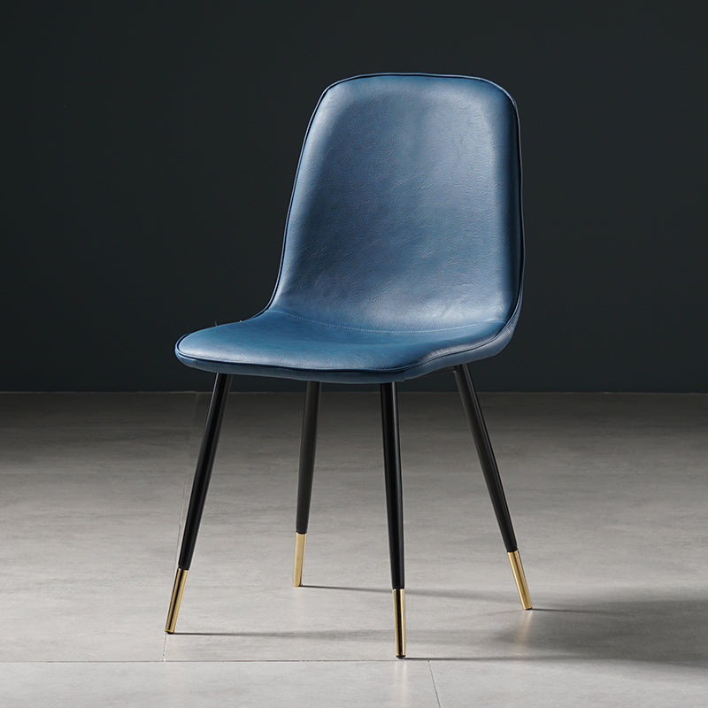 Nordic Metal Dining Chairs Dining Armless Side Chairs for Kitchen Dark Blue 1 Piece Black Gold Clearhalo ' kitchen&dining_furn' 'Dining Chairs' 'Dining Tables & Seating' 'dining_chair' 'furn' 'furn_dining_chair' 'Furniture' 'furniture_dining_chair' 'Kitchen & Dining Furniture' 'kitchen' 4523302