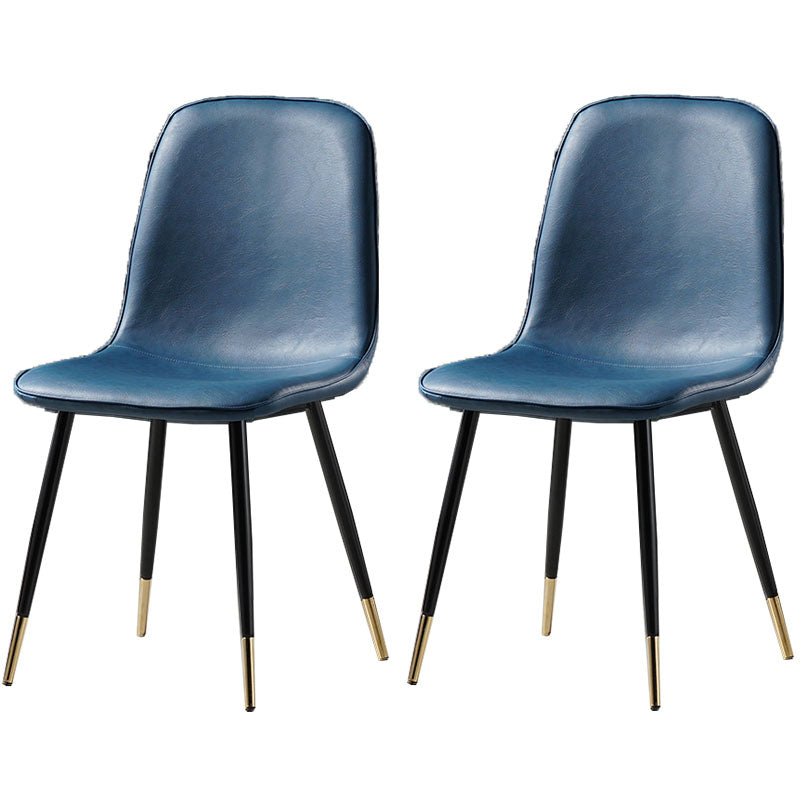 Nordic Metal Dining Chairs Dining Armless Side Chairs for Kitchen Dark Blue 2 Piece Set Black Gold Clearhalo ' kitchen&dining_furn' 'Dining Chairs' 'Dining Tables & Seating' 'dining_chair' 'furn' 'furn_dining_chair' 'Furniture' 'furniture_dining_chair' 'Kitchen & Dining Furniture' 'kitchen' 4523304