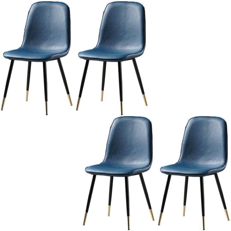 Nordic Metal Dining Chairs Dining Armless Side Chairs for Kitchen Dark Blue 4 Piece Set Black Gold Clearhalo ' kitchen&dining_furn' 'Dining Chairs' 'Dining Tables & Seating' 'dining_chair' 'furn' 'furn_dining_chair' 'Furniture' 'furniture_dining_chair' 'Kitchen & Dining Furniture' 'kitchen' 4523306