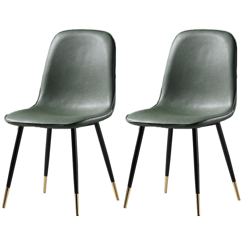 Nordic Metal Dining Chairs Dining Armless Side Chairs for Kitchen Green 2 Piece Set Black Gold Clearhalo ' kitchen&dining_furn' 'Dining Chairs' 'Dining Tables & Seating' 'dining_chair' 'furn' 'furn_dining_chair' 'Furniture' 'furniture_dining_chair' 'Kitchen & Dining Furniture' 'kitchen' 4523316