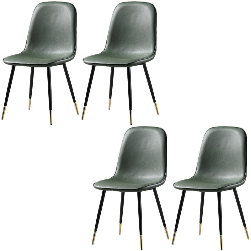 Nordic Metal Dining Chairs Dining Armless Side Chairs for Kitchen Green 4 Piece Set Black Gold Clearhalo ' kitchen&dining_furn' 'Dining Chairs' 'Dining Tables & Seating' 'dining_chair' 'furn' 'furn_dining_chair' 'Furniture' 'furniture_dining_chair' 'Kitchen & Dining Furniture' 'kitchen' 4523318