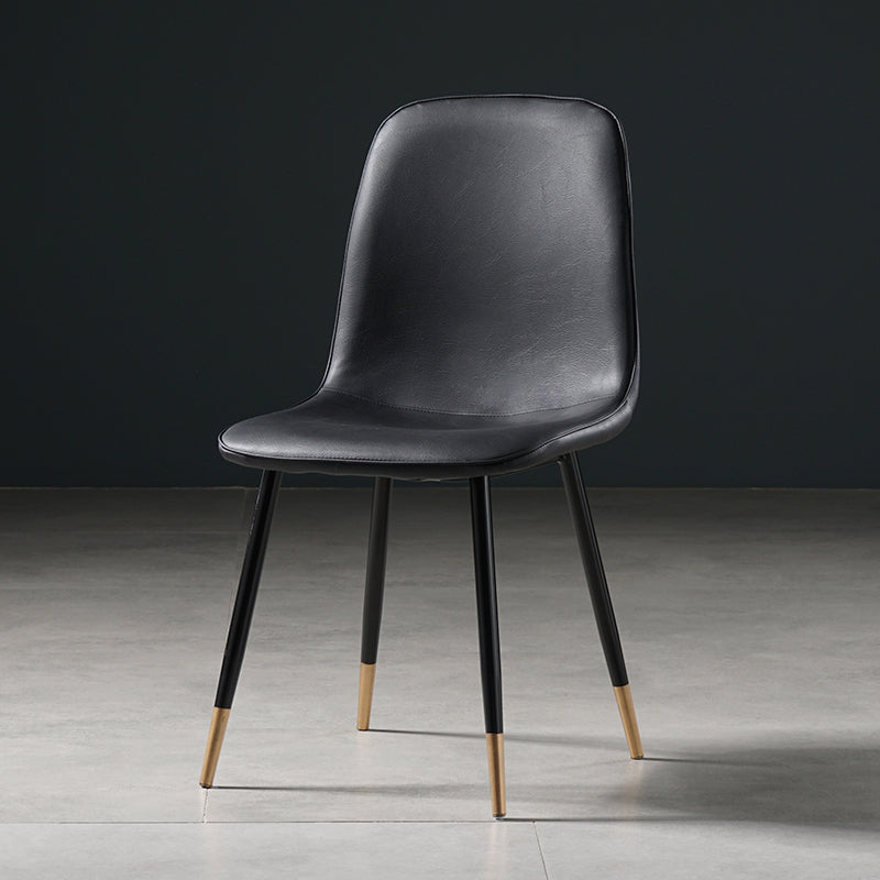 Nordic Metal Dining Chairs Dining Armless Side Chairs for Kitchen Black 1 Piece Black Gold Clearhalo ' kitchen&dining_furn' 'Dining Chairs' 'Dining Tables & Seating' 'dining_chair' 'furn' 'furn_dining_chair' 'Furniture' 'furniture_dining_chair' 'Kitchen & Dining Furniture' 'kitchen' 4523320