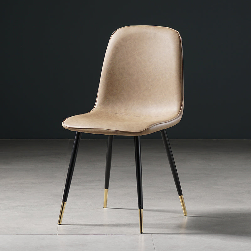 Nordic Metal Dining Chairs Dining Armless Side Chairs for Kitchen Khaki 1 Piece Black Gold Clearhalo ' kitchen&dining_furn' 'Dining Chairs' 'Dining Tables & Seating' 'dining_chair' 'furn' 'furn_dining_chair' 'Furniture' 'furniture_dining_chair' 'Kitchen & Dining Furniture' 'kitchen' 4523326