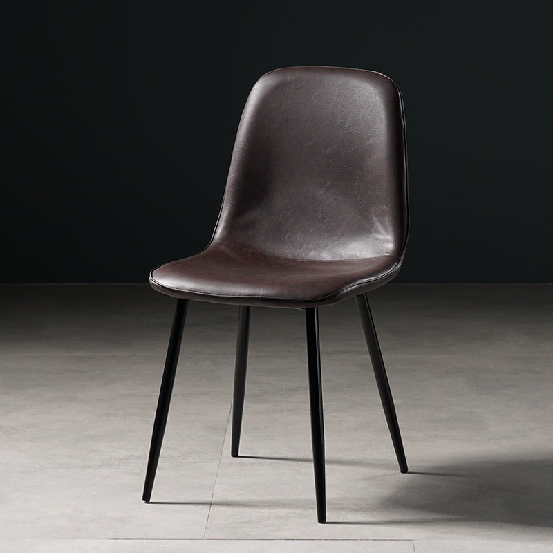 Nordic Metal Dining Chairs Dining Armless Side Chairs for Kitchen Dark Coffee 1 Piece Black Clearhalo ' kitchen&dining_furn' 'Dining Chairs' 'Dining Tables & Seating' 'dining_chair' 'furn' 'furn_dining_chair' 'Furniture' 'furniture_dining_chair' 'Kitchen & Dining Furniture' 'kitchen' 4523329