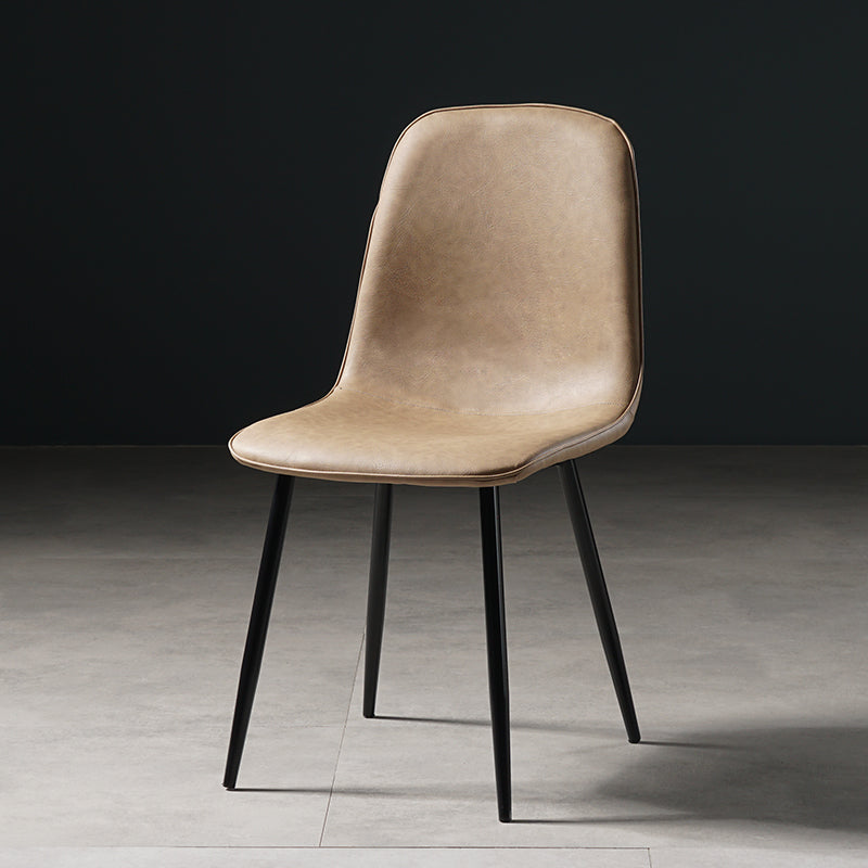 Nordic Metal Dining Chairs Dining Armless Side Chairs for Kitchen Khaki 1 Piece Black Clearhalo ' kitchen&dining_furn' 'Dining Chairs' 'Dining Tables & Seating' 'dining_chair' 'furn' 'furn_dining_chair' 'Furniture' 'furniture_dining_chair' 'Kitchen & Dining Furniture' 'kitchen' 4523332