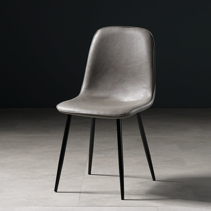 Nordic Metal Dining Chairs Dining Armless Side Chairs for Kitchen Grey 1 Piece Black Clearhalo ' kitchen&dining_furn' 'Dining Chairs' 'Dining Tables & Seating' 'dining_chair' 'furn' 'furn_dining_chair' 'Furniture' 'furniture_dining_chair' 'Kitchen & Dining Furniture' 'kitchen' 4523335