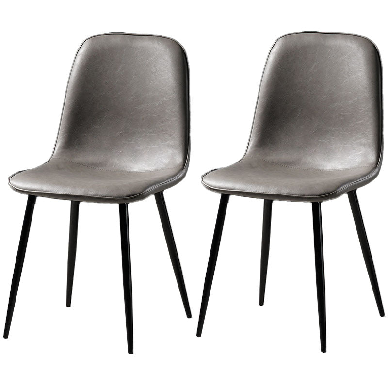 Nordic Metal Dining Chairs Dining Armless Side Chairs for Kitchen Grey 2 Piece Set Black Clearhalo ' kitchen&dining_furn' 'Dining Chairs' 'Dining Tables & Seating' 'dining_chair' 'furn' 'furn_dining_chair' 'Furniture' 'furniture_dining_chair' 'Kitchen & Dining Furniture' 'kitchen' 4523336