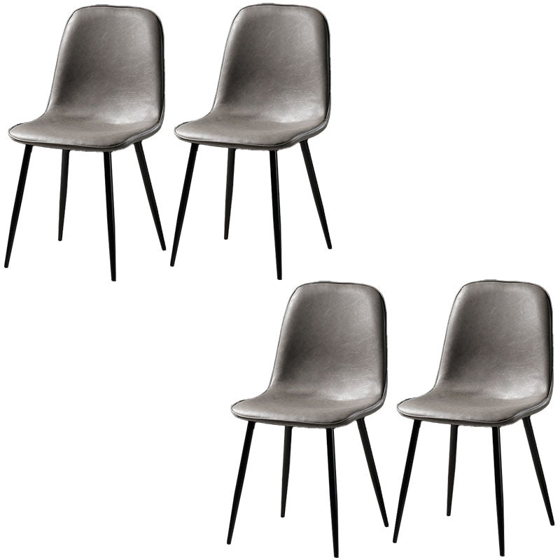 Nordic Metal Dining Chairs Dining Armless Side Chairs for Kitchen Grey 4 Piece Set Black Clearhalo ' kitchen&dining_furn' 'Dining Chairs' 'Dining Tables & Seating' 'dining_chair' 'furn' 'furn_dining_chair' 'Furniture' 'furniture_dining_chair' 'Kitchen & Dining Furniture' 'kitchen' 4523337
