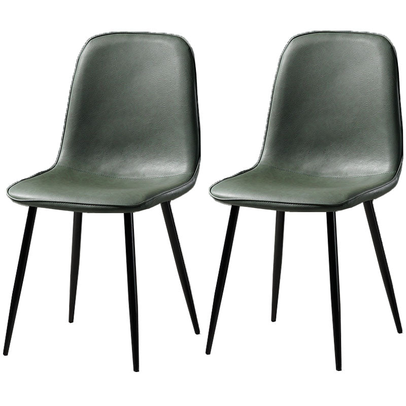 Nordic Metal Dining Chairs Dining Armless Side Chairs for Kitchen Green 2 Piece Set Black Clearhalo ' kitchen&dining_furn' 'Dining Chairs' 'Dining Tables & Seating' 'dining_chair' 'furn' 'furn_dining_chair' 'Furniture' 'furniture_dining_chair' 'Kitchen & Dining Furniture' 'kitchen' 4523339