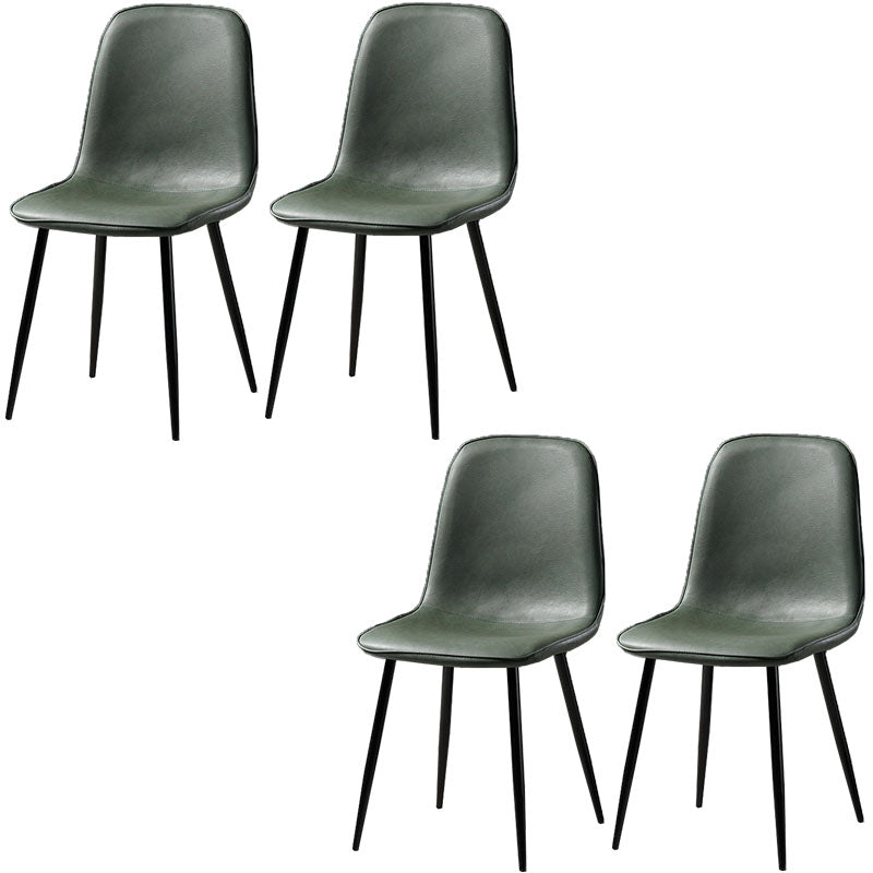Nordic Metal Dining Chairs Dining Armless Side Chairs for Kitchen Green 4 Piece Set Black Clearhalo ' kitchen&dining_furn' 'Dining Chairs' 'Dining Tables & Seating' 'dining_chair' 'furn' 'furn_dining_chair' 'Furniture' 'furniture_dining_chair' 'Kitchen & Dining Furniture' 'kitchen' 4523340