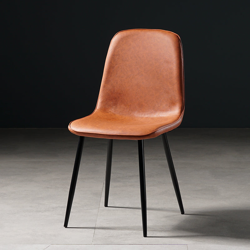 Nordic Metal Dining Chairs Dining Armless Side Chairs for Kitchen Light Brown 1 Piece Black Clearhalo ' kitchen&dining_furn' 'Dining Chairs' 'Dining Tables & Seating' 'dining_chair' 'furn' 'furn_dining_chair' 'Furniture' 'furniture_dining_chair' 'Kitchen & Dining Furniture' 'kitchen' 4523344