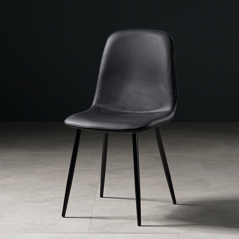 Nordic Metal Dining Chairs Dining Armless Side Chairs for Kitchen Black 1 Piece Black Clearhalo ' kitchen&dining_furn' 'Dining Chairs' 'Dining Tables & Seating' 'dining_chair' 'furn' 'furn_dining_chair' 'Furniture' 'furniture_dining_chair' 'Kitchen & Dining Furniture' 'kitchen' 4523347