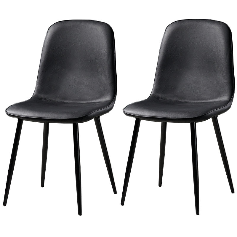 Nordic Metal Dining Chairs Dining Armless Side Chairs for Kitchen Black 2 Piece Set Black Clearhalo ' kitchen&dining_furn' 'Dining Chairs' 'Dining Tables & Seating' 'dining_chair' 'furn' 'furn_dining_chair' 'Furniture' 'furniture_dining_chair' 'Kitchen & Dining Furniture' 'kitchen' 4523348